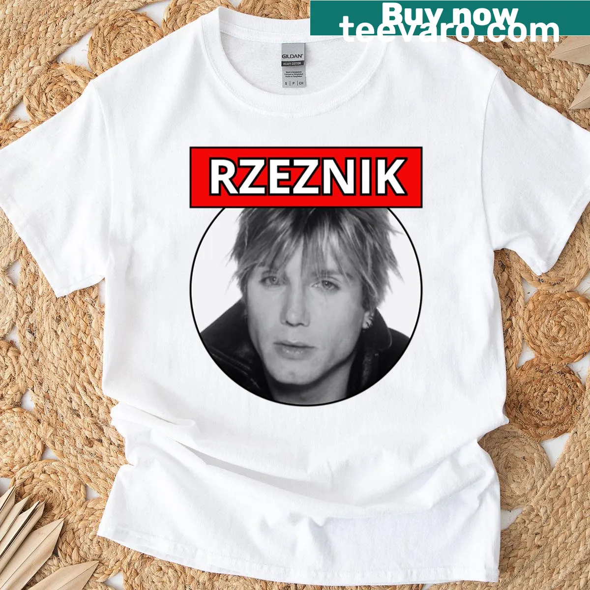 Vintage-inspired T-shirt featuring John Rzeznik of Goo Goo Dolls. — on a men's t-shirt