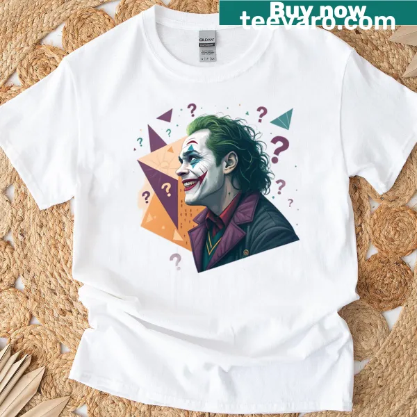 Abstract Joker portrait graphic on a T-shirt