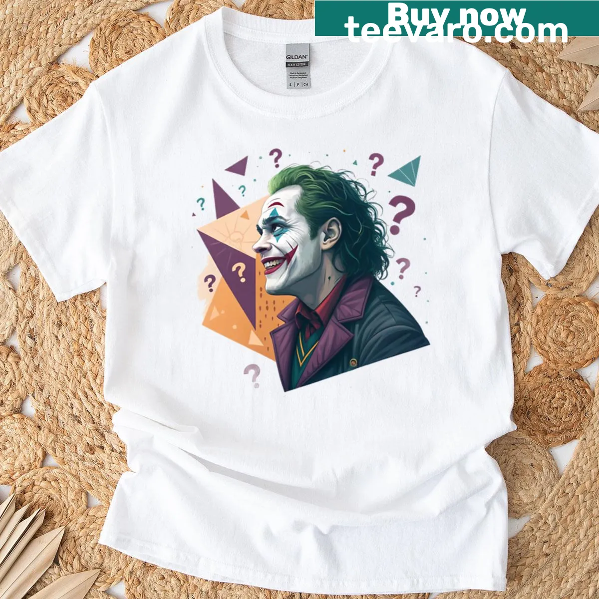 Abstract Joker portrait graphic on a T-shirt — on a men's t-shirt