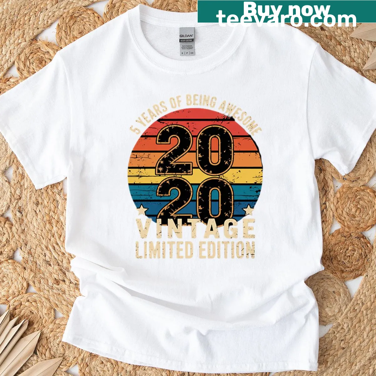 Fun 5th birthday t-shirt for kids with playful graphics — on a men's t-shirt