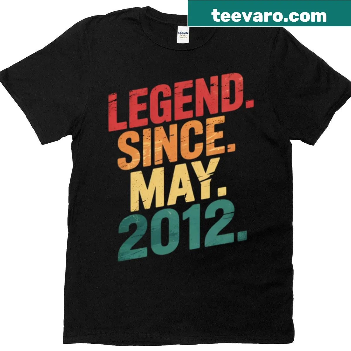 T-shirt celebrating the 13th birthday with a bold legend design — on a men's t-shirt