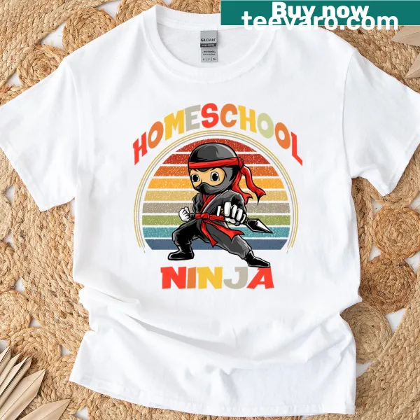 Little Homeschool Ninja t-shirt with a playful educational graphic