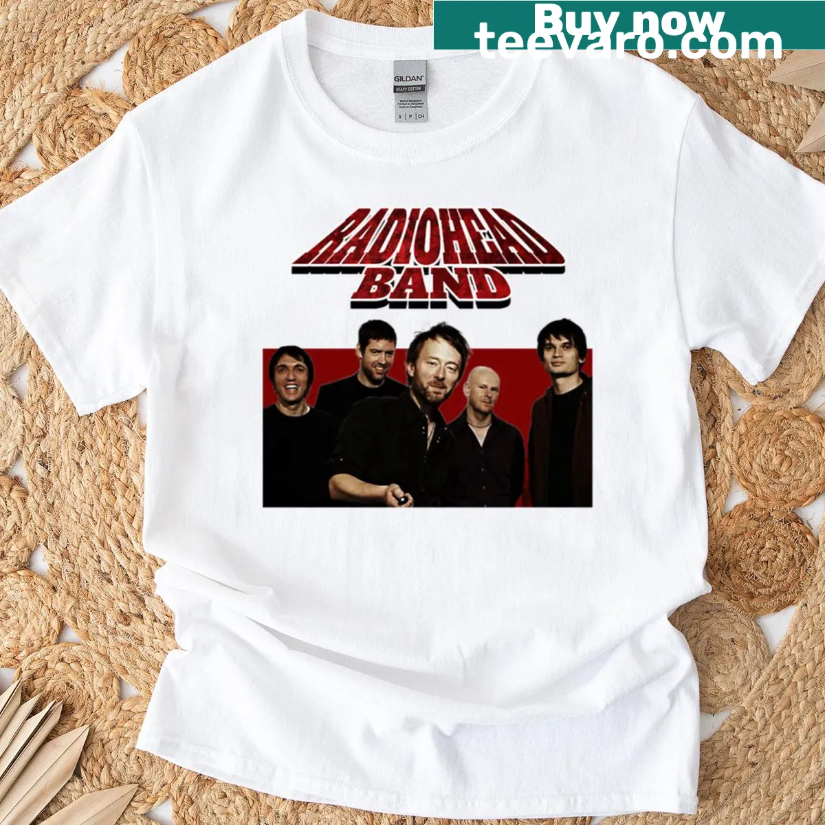 Radio Head inspired T-shirt with nostalgic art design — on a men's t-shirt