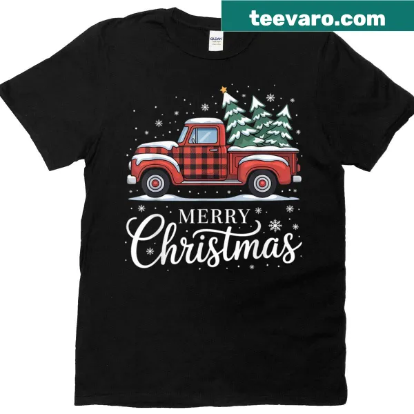 Christmas truck shirt with festive design and holiday theme