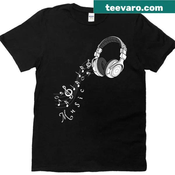 Minimalist headphone design on a stylish T-shirt.