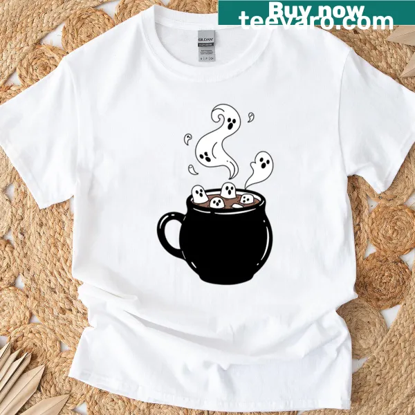 Typographic T-shirt featuring humorous coffee-themed design.