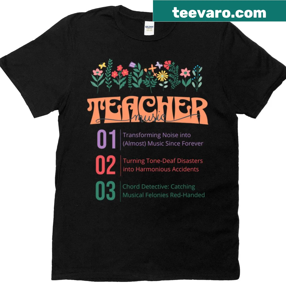 T-shirt with dictionary-style music terms for music teachers. — on a men's t-shirt