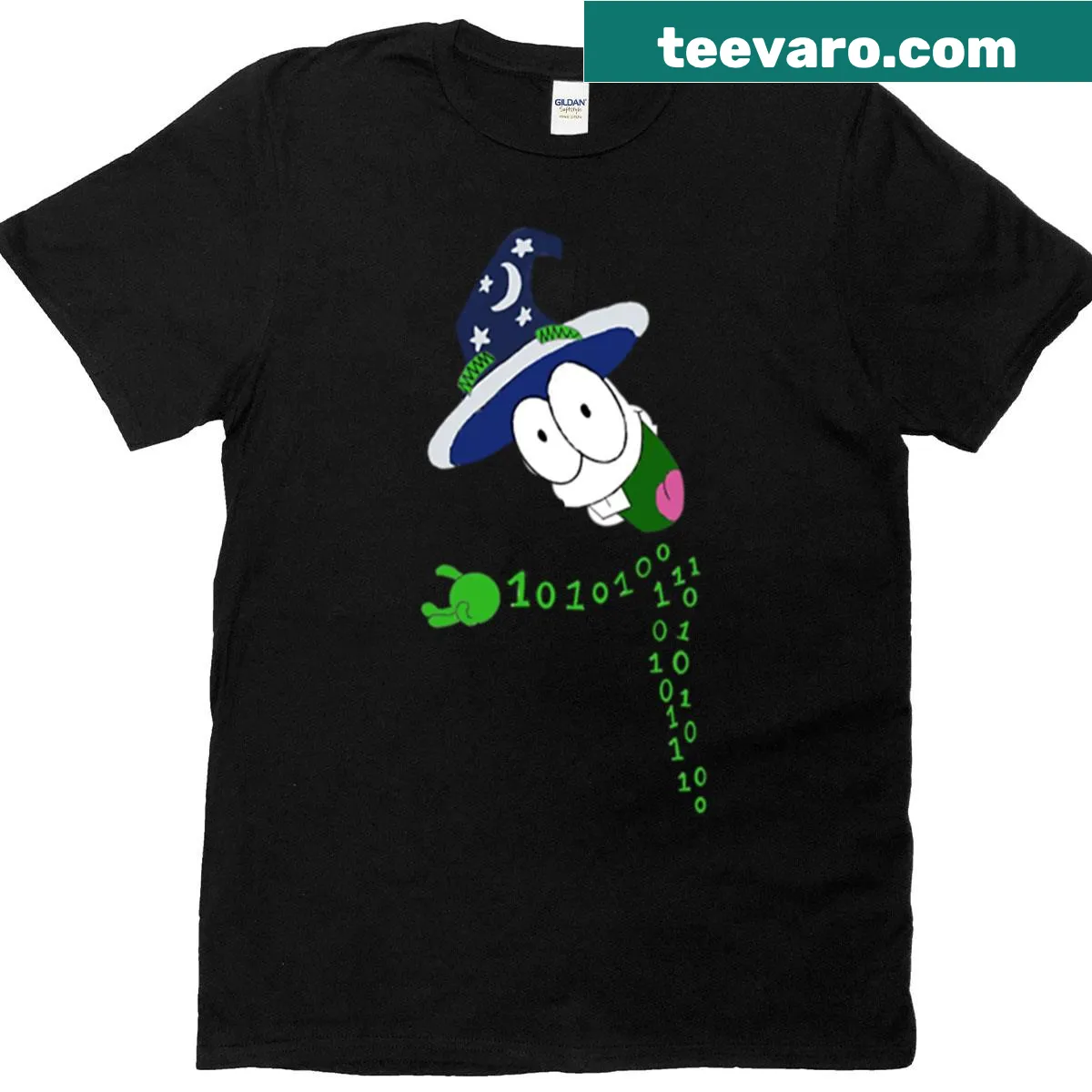 Minimalist abstract typography shirt with clean design — on a men's t-shirt