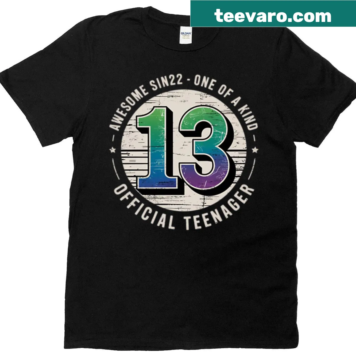 Official Teenager t-shirt for 13th birthday celebration — on a men's t-shirt
