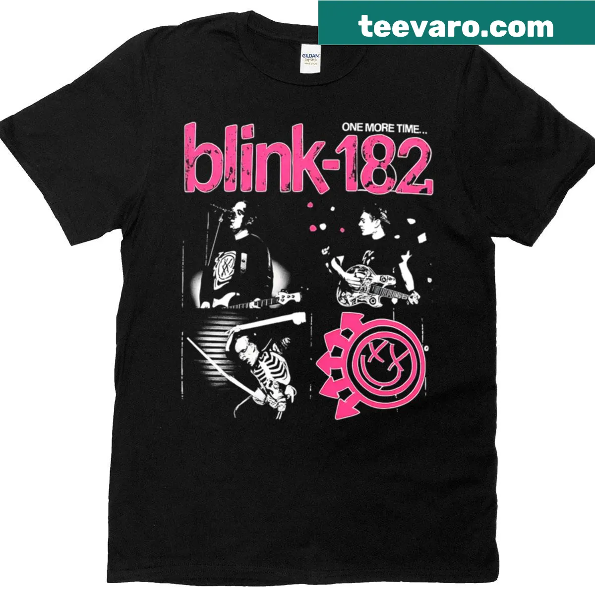 Silhouette t-shirt featuring Blink 182 design — on a men's t-shirt