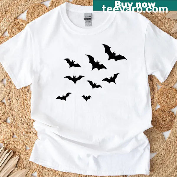 Illustration of a pack of bats on a T-shirt