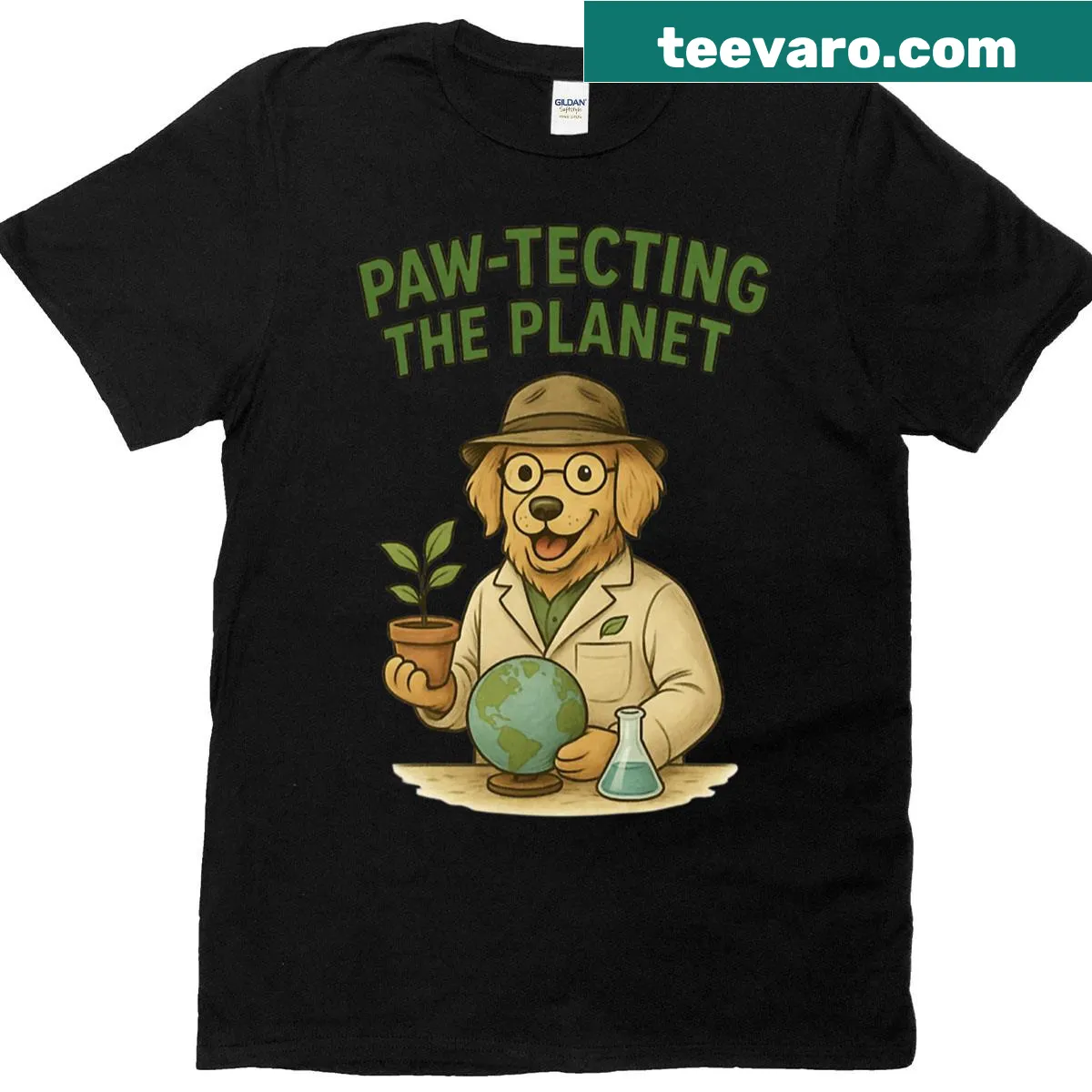 Illustration of animals protecting the Earth on a t-shirt — on a men's t-shirt