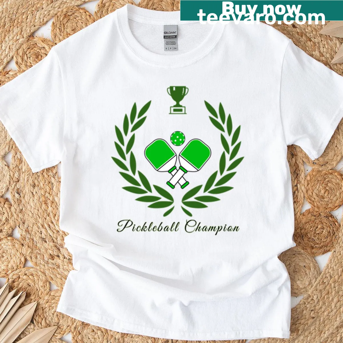 Pickleball Champion t-shirt with bold design — on a men's t-shirt