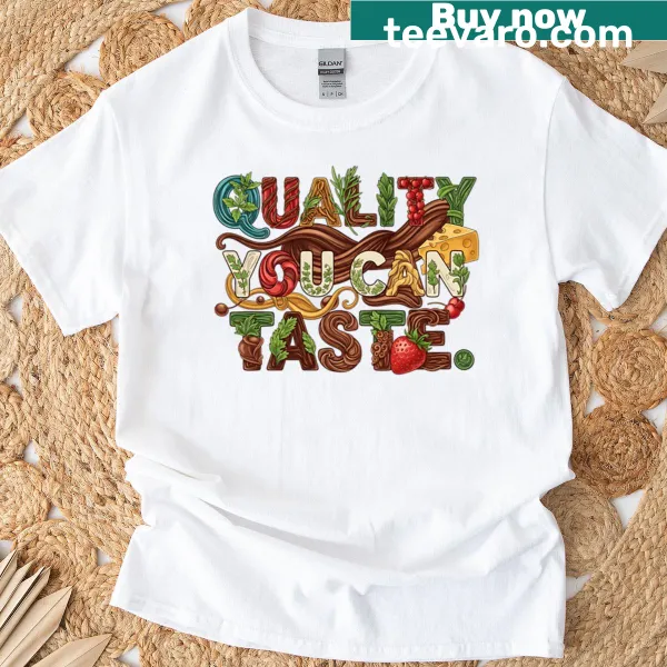 Foodie Typography T-shirt with culinary-themed design