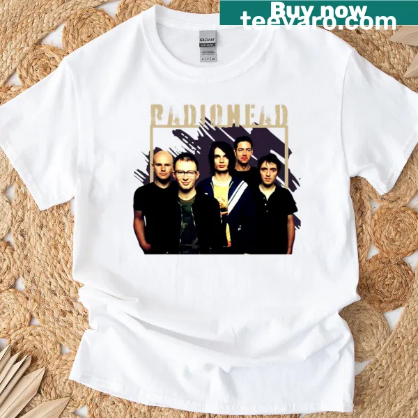 Vintage design inspired by Radiohead in a distressed style