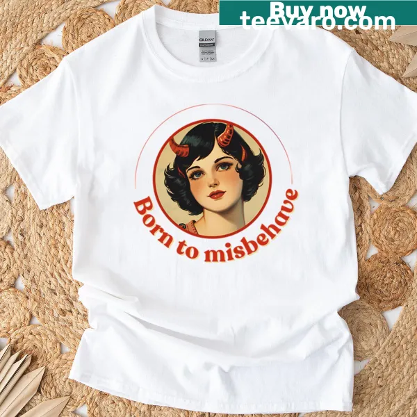 Retro demon girl illustration graphic T-shirt