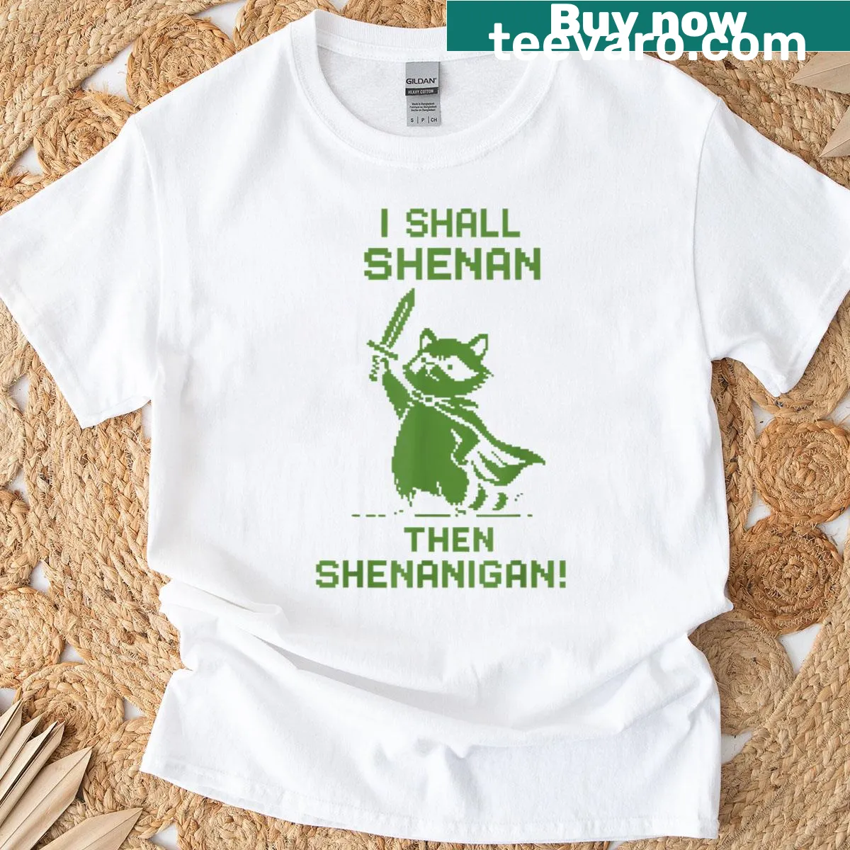 Cute raccoon with retro text design for kids — on a men's t-shirt