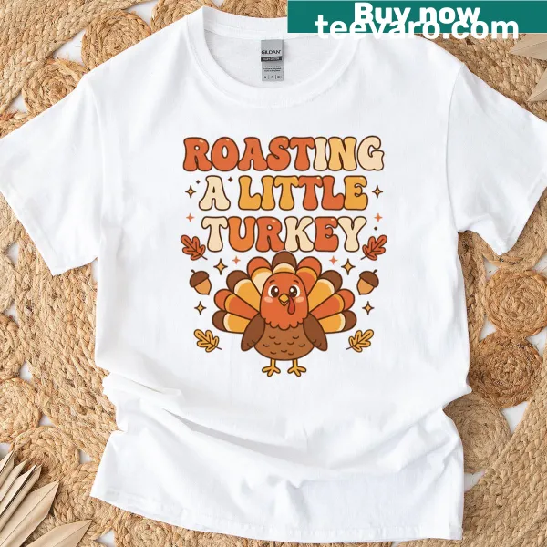 Funny cartoon turkey graphic T-shirt for Thanksgiving reveal