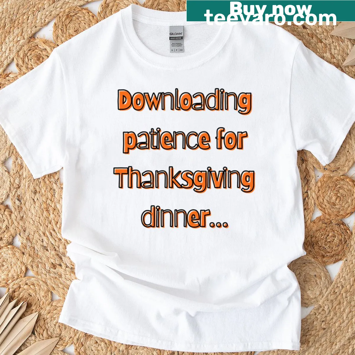 Funny robot with a turkey design on T-shirt for Thanksgiving — on a men's t-shirt