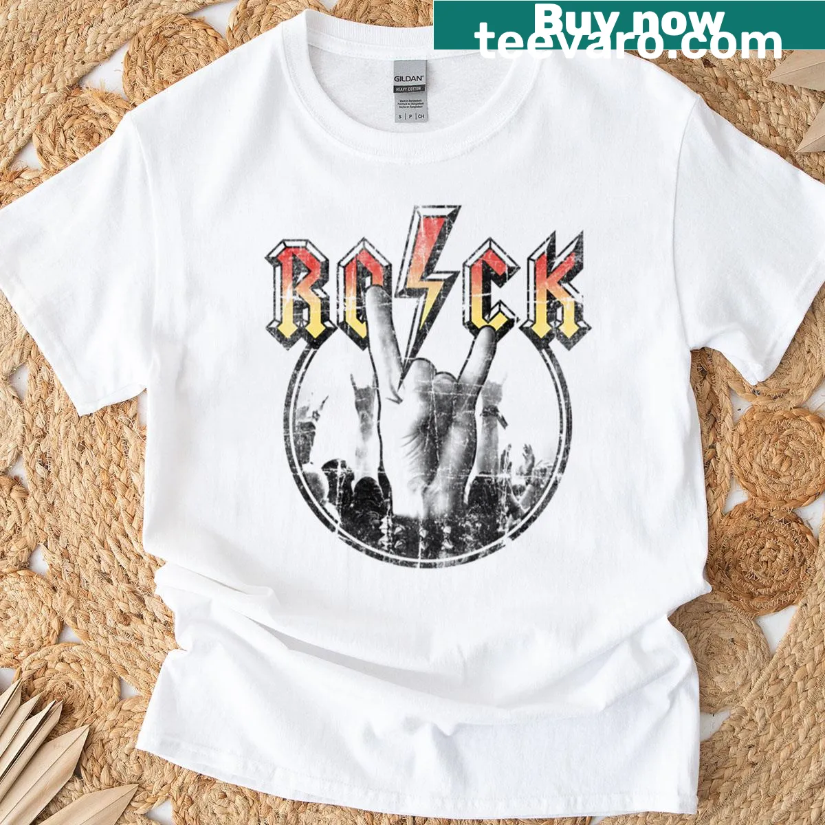 Dynamic rock music graphic on a t-shirt — on a men's t-shirt