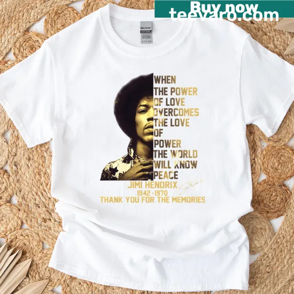 Vintage-style guitar legend graphic on a t-shirt