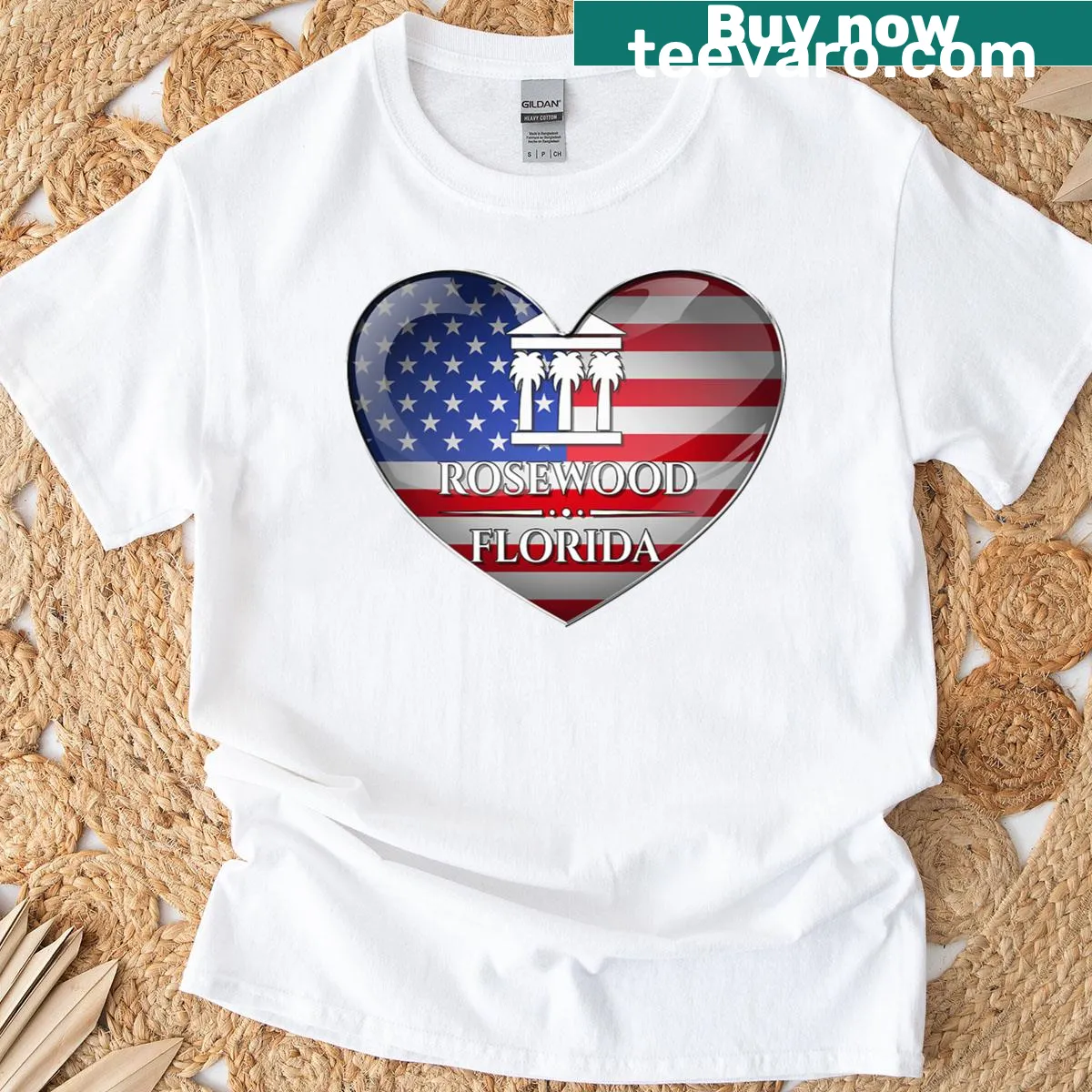 Tribute t-shirt for Rosewood Cemetery with historical design elements — on a men's t-shirt