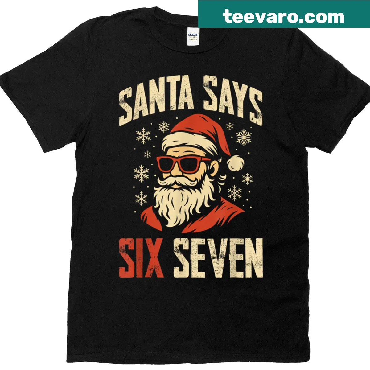 Funny meme Christmas t-shirt with retro Santa design — on a men's t-shirt