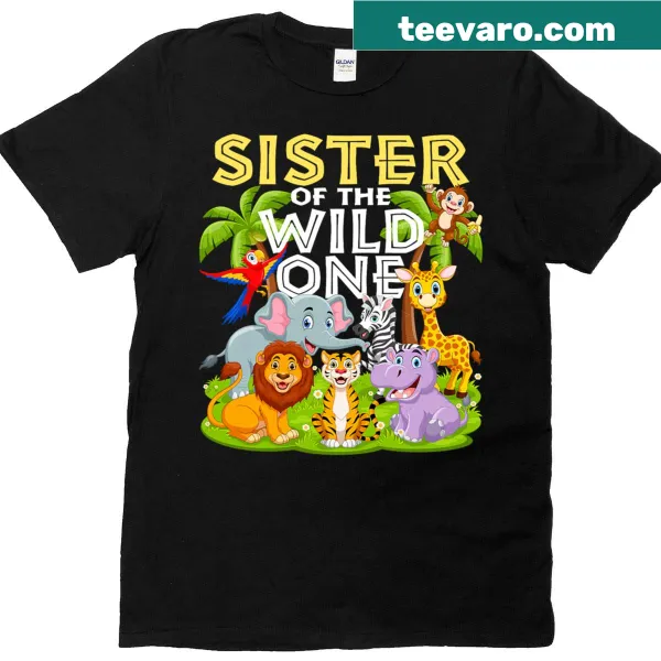 Sister of the Wild One graphic t-shirt for 1st birthdays