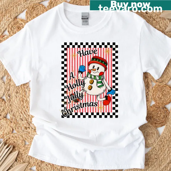 Vintage snowman Christmas t-shirt with a whimsical holiday message