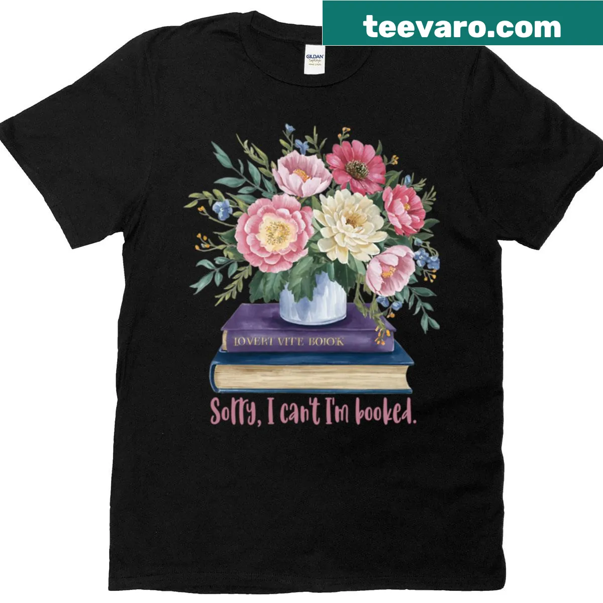 Floral reading quote design on a t-shirt for book lovers. — on a men's t-shirt