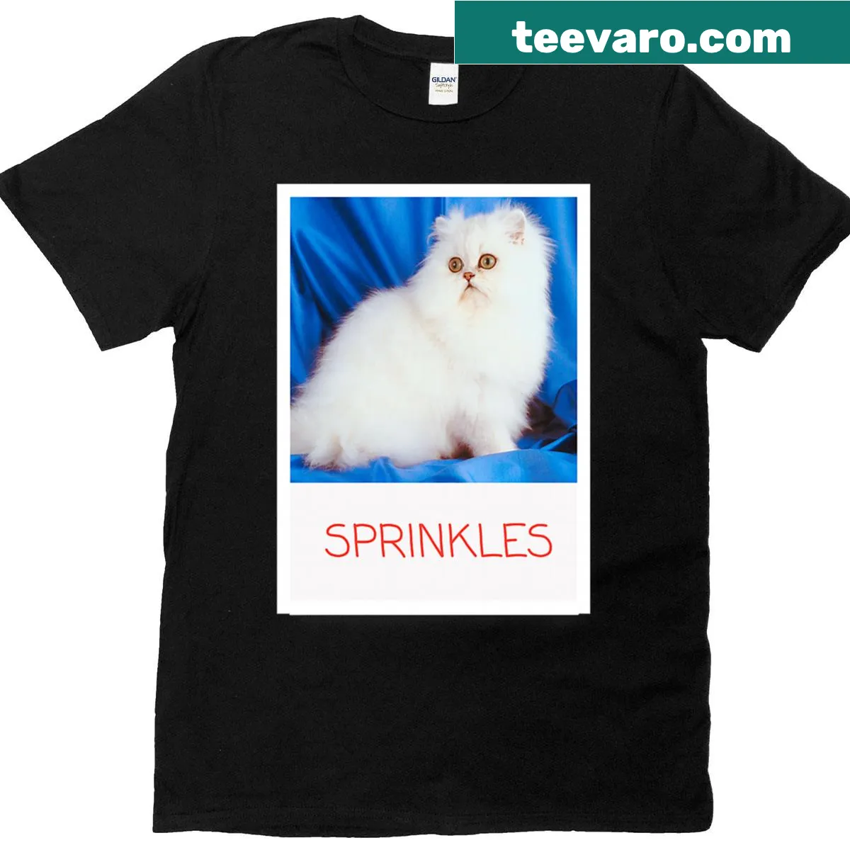 Fun run T-shirt featuring Sprinkles the Cat in a playful design — on a men's t-shirt