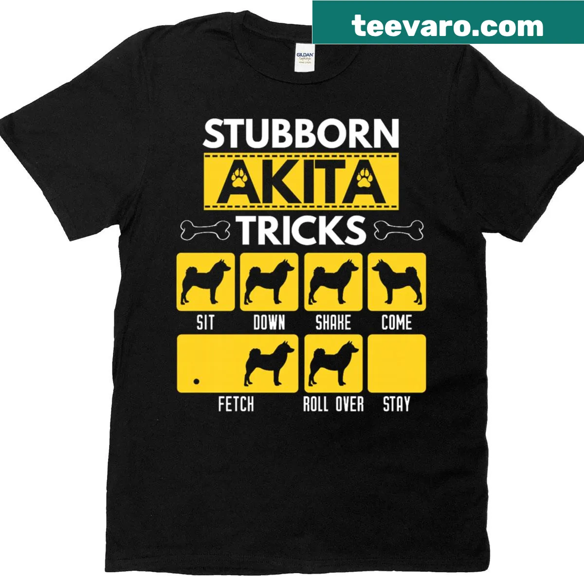 Funny T-shirt for dog lovers featuring an Akita and humorous text — on a men's t-shirt