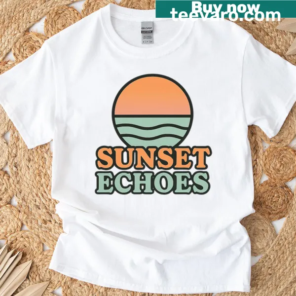 Lo-fi sunset design on a chill graphic T-shirt
