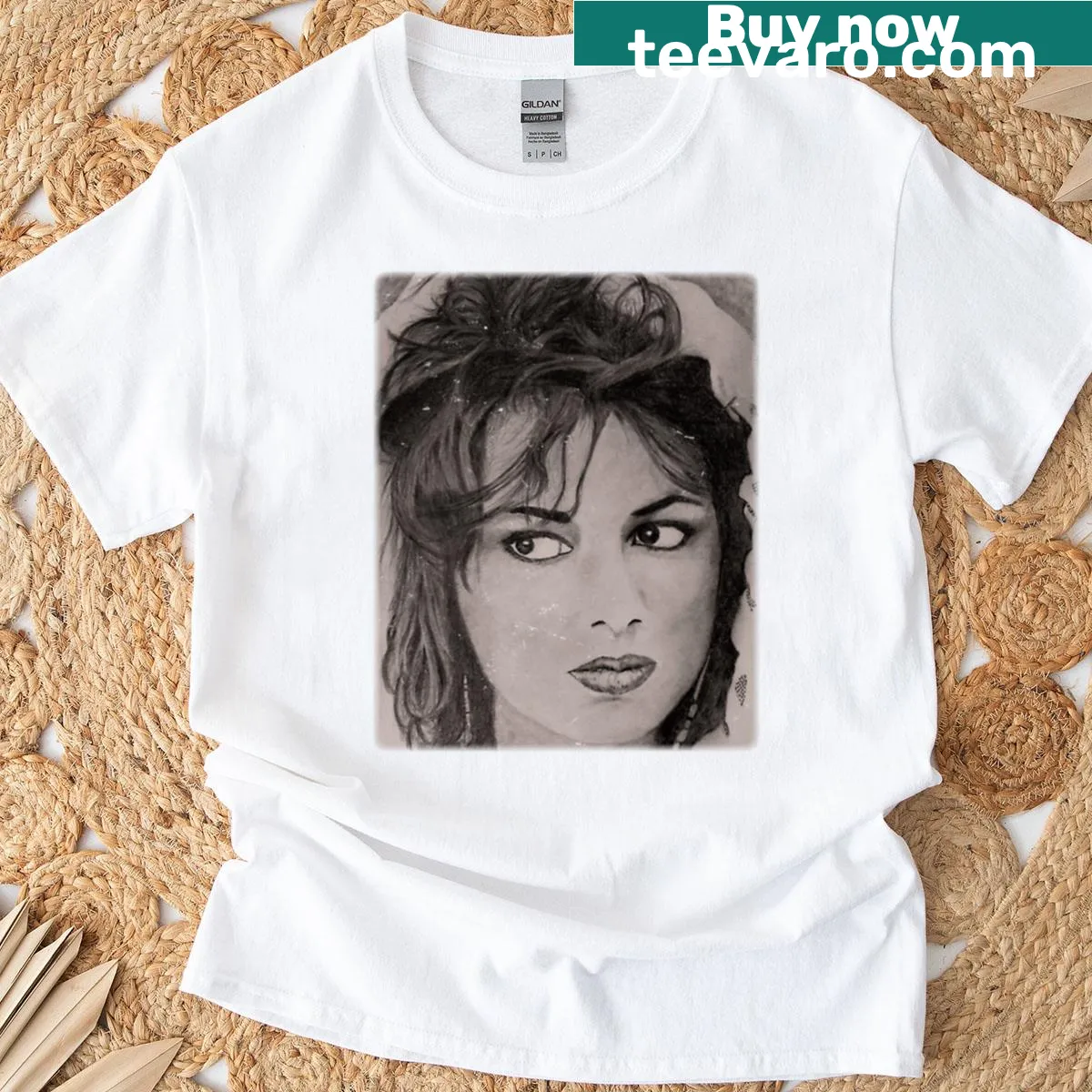 Illustration of Susanna Hoffs on a T-shirt — on a men's t-shirt