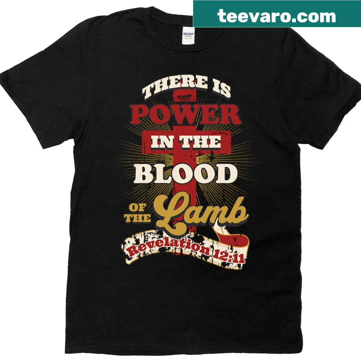 Grunge-style t-shirt with the phrase 'There Is Power' in bold typography — on a men's t-shirt
