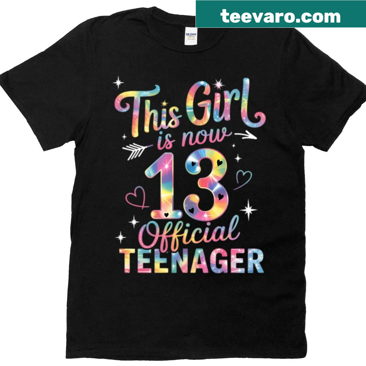 Birthday t-shirt saying 'This Girl Is Now 13' — on a men's t-shirt