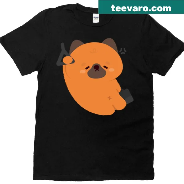 Tired German Shepherd puppy illustration on a casual T-shirt