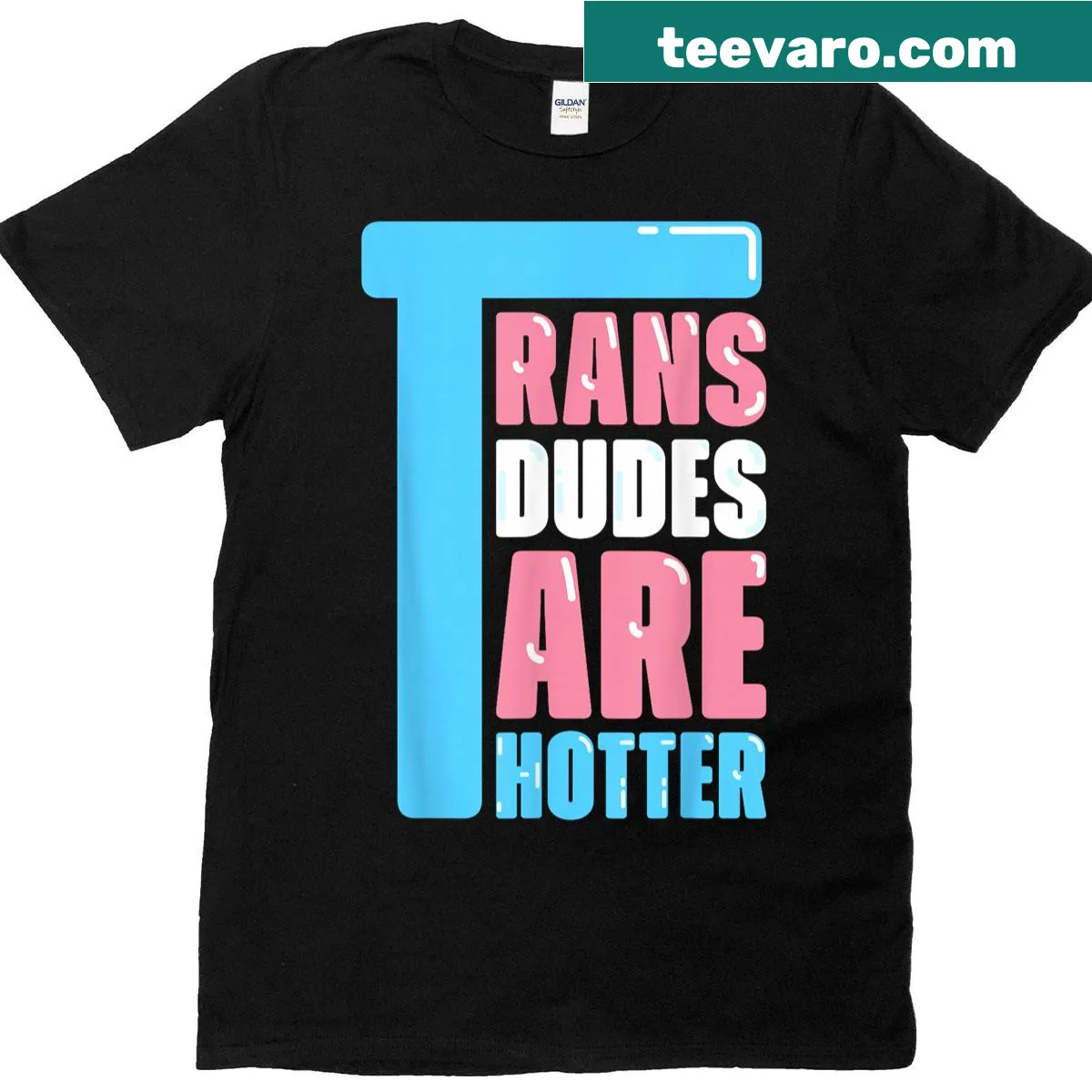 Text-based T-shirt celebrating trans men with bold typography — on a men's t-shirt