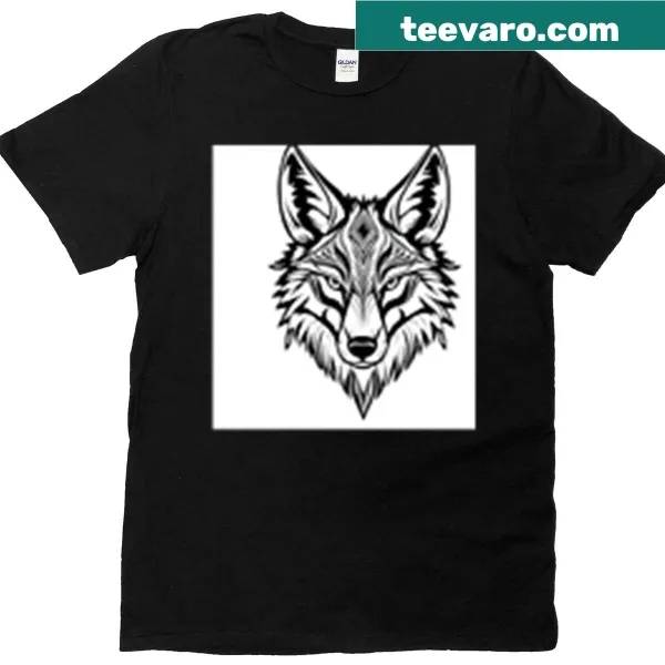 Tribal design featuring a wolf on a t-shirt