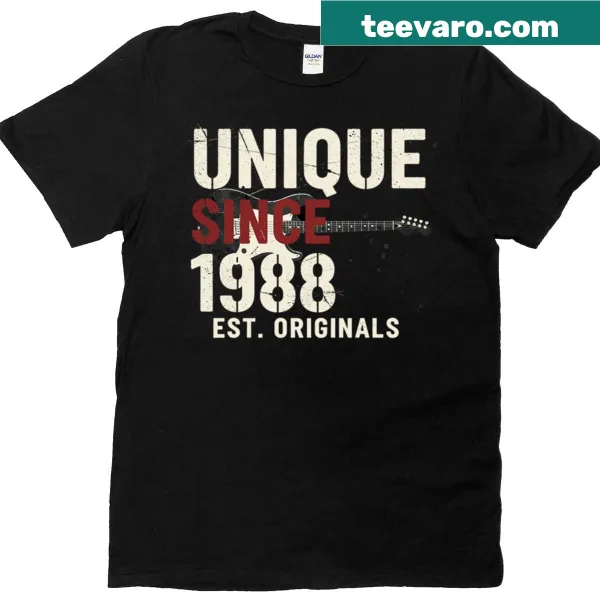 Bold typography Unique Since 1988 t-shirt