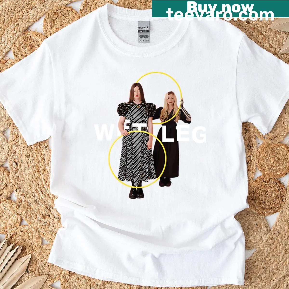 Urban rooftop band performance graphic T-shirt — on a men's t-shirt