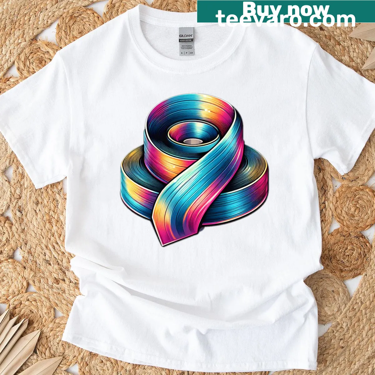 Retro Vib Ribbon t-shirt inspired by the classic game — on a men's t-shirt
