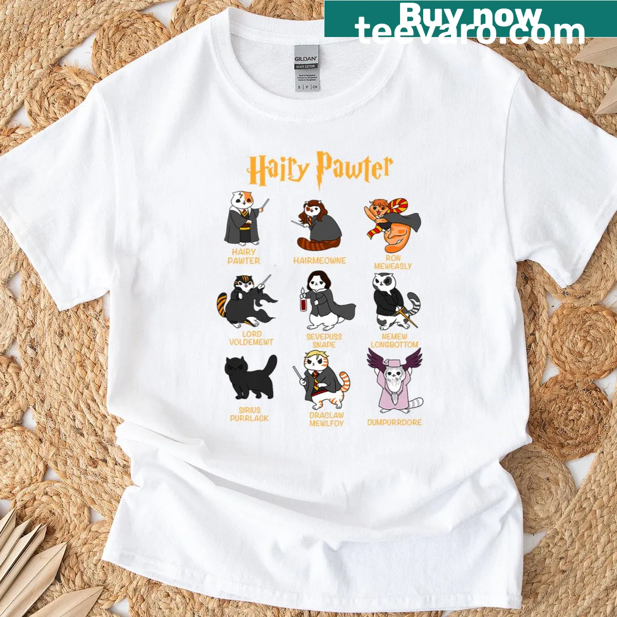 Vintage-style cat graphic with a pun on a t-shirt — on a men's t-shirt