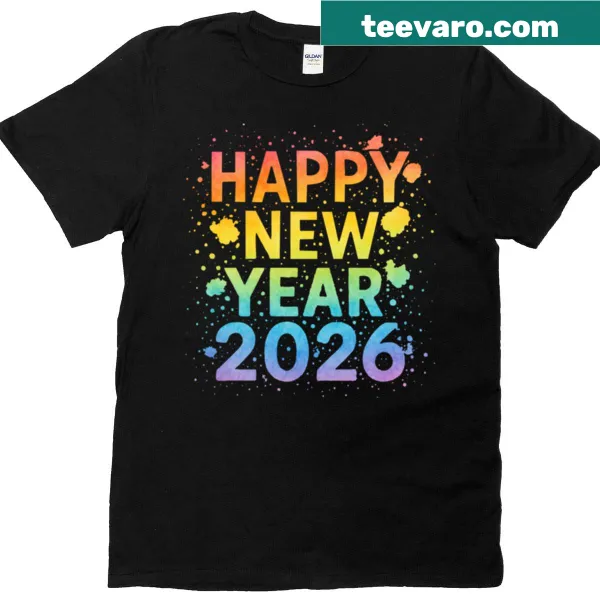 Watercolor rainbow New Year 2026 T-shirt