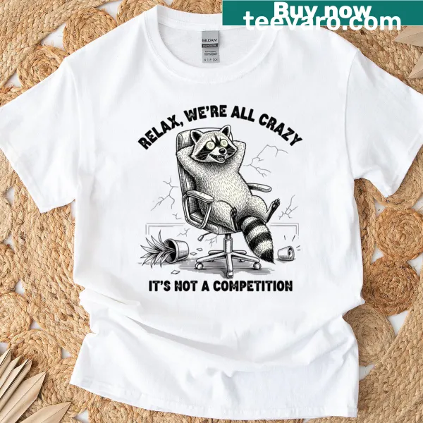 Playful t-shirt with the phrase We're All Crazy