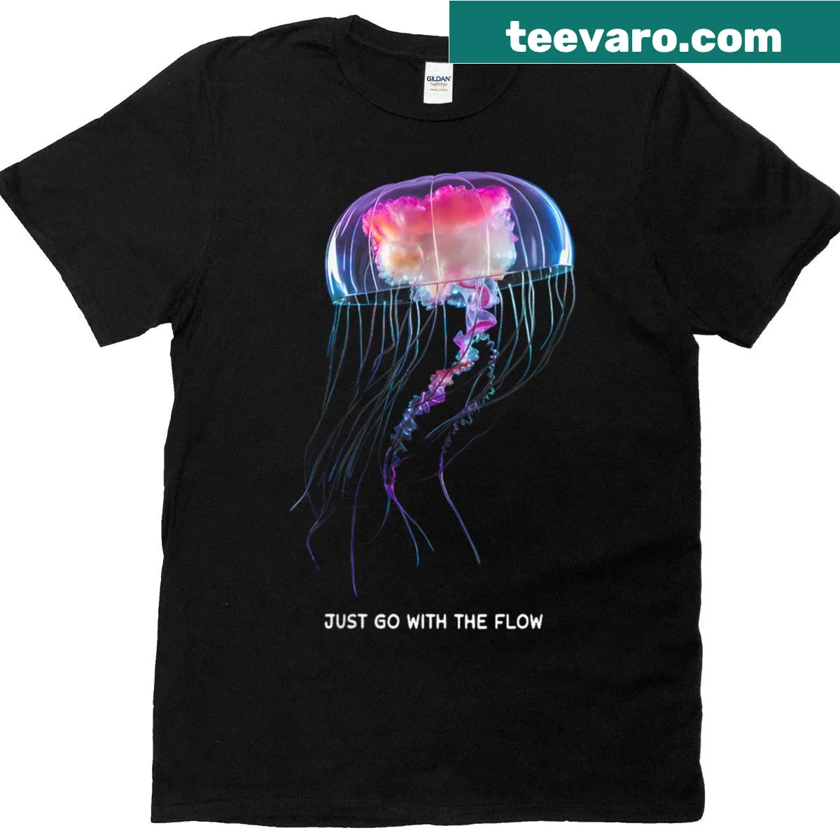 Cute design featuring jellyfish and fish on a t-shirt — on a men's t-shirt