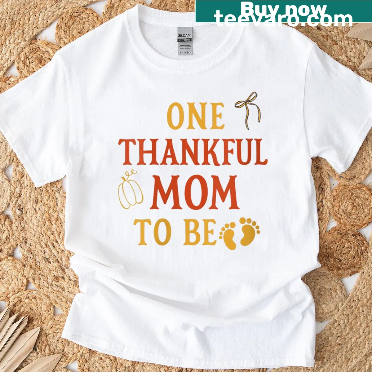 Thankful Mom To Be typography design on a Thanksgiving t-shirt — on a men's t-shirt