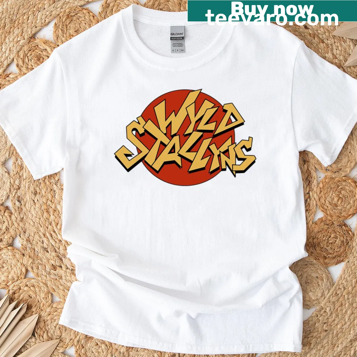 Vintage-style T-shirt celebrating Wyld Stallyns from Bill & Ted — on a men's t-shirt
