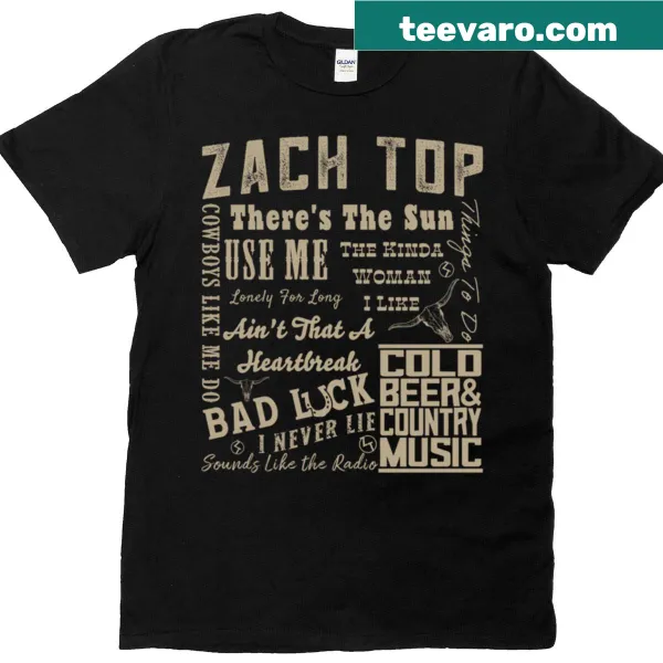 Zach Top T-shirt featuring player name in bold lettering