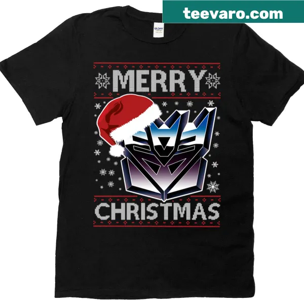 Transformers-themed T-shirt with 'Merry Christmas' design